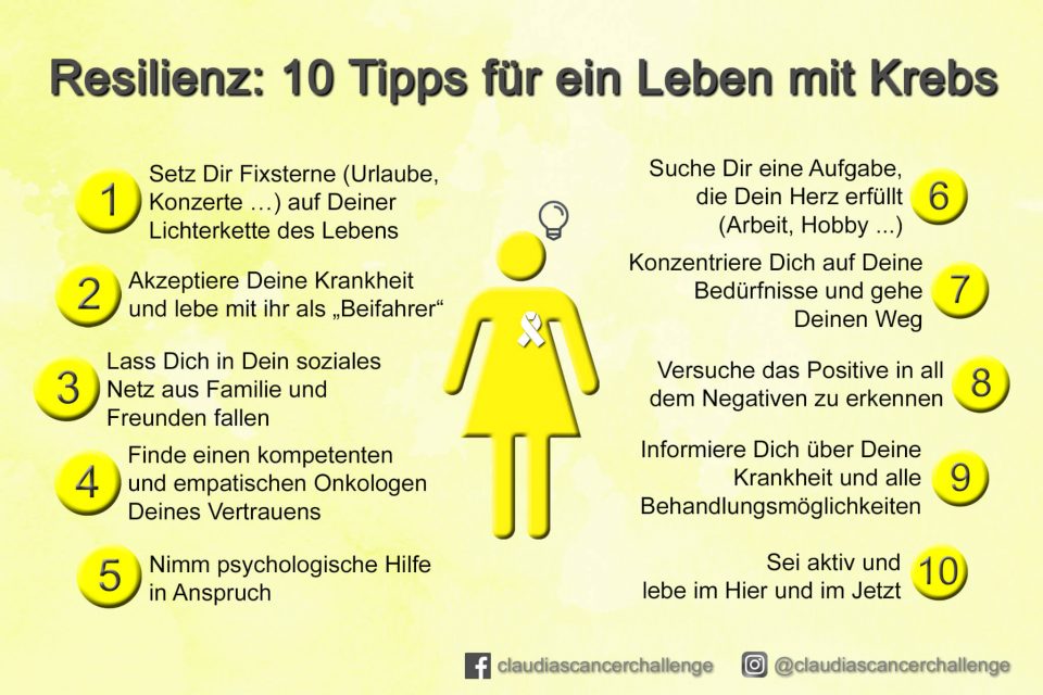Resilienz: 10 Tips für ein Leben mit Krebs