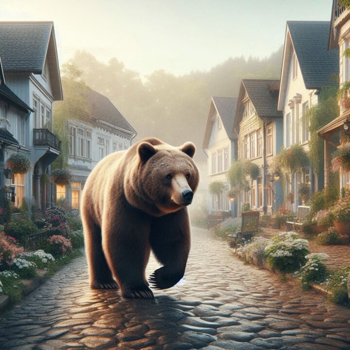 Wenn ein Grizzly um 5.45 h durch die Stadt schleicht